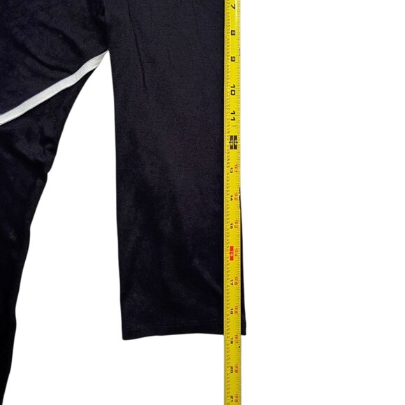 Cable & Gauge Black A-Line Tunic Top M White Trim 3/4 Sleeve Stretch Knit - Picture 6 of 8